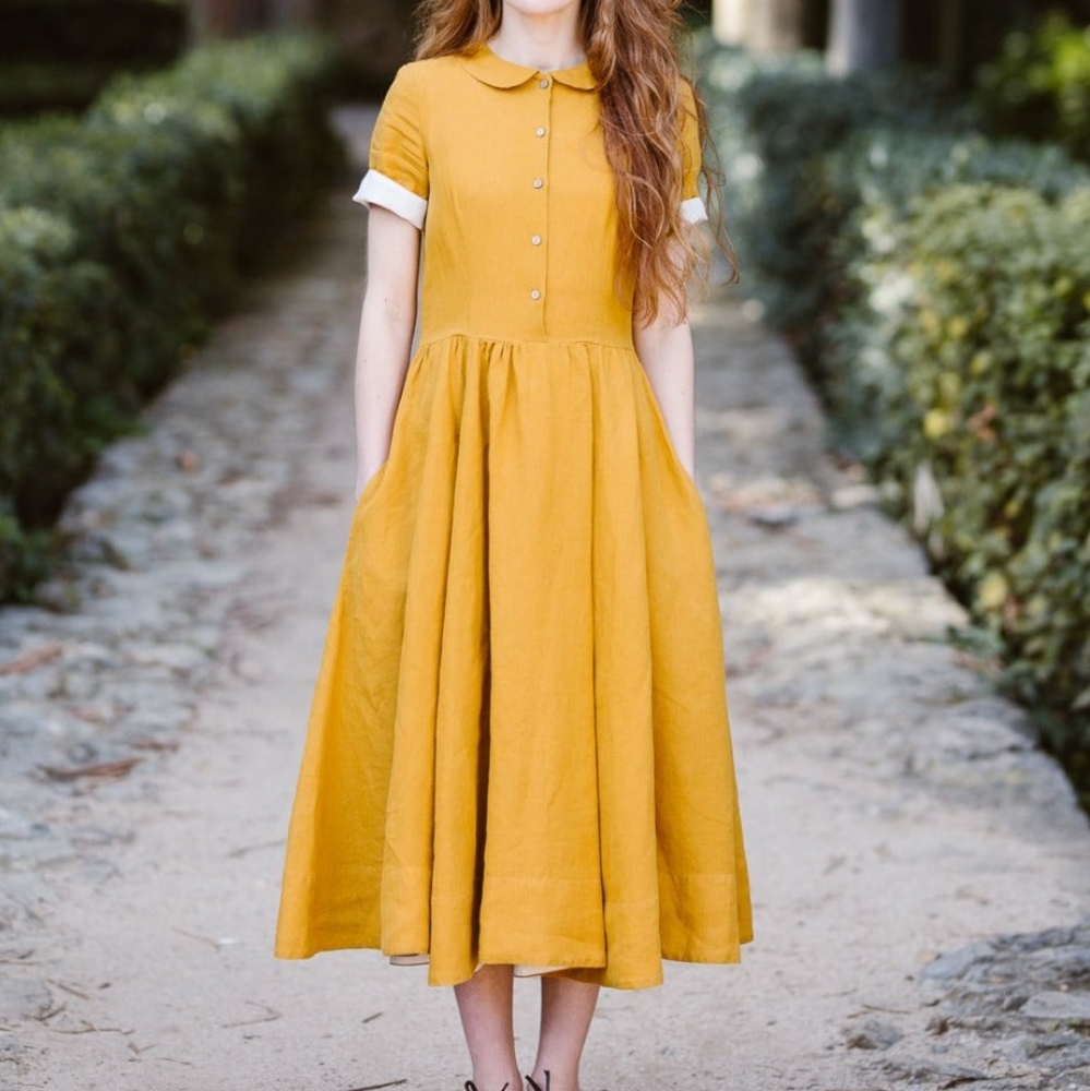 Son de Flor classic dress in Marigold